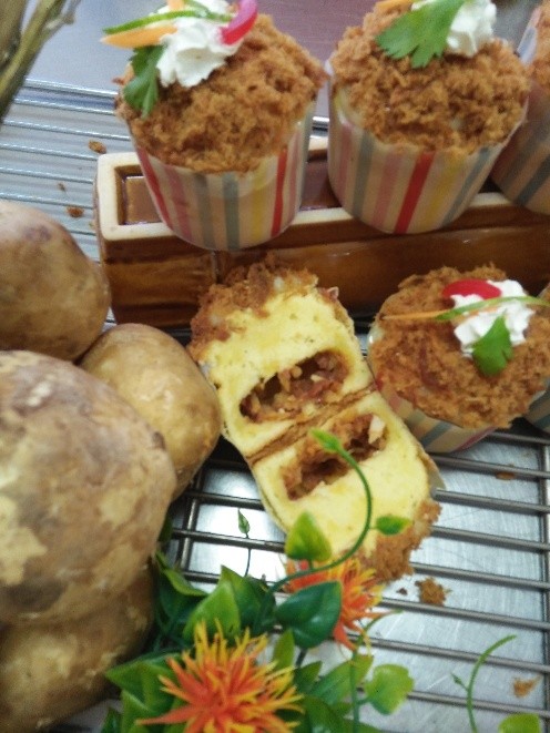 Cupcake Oseng Bengkuang Topping Abon