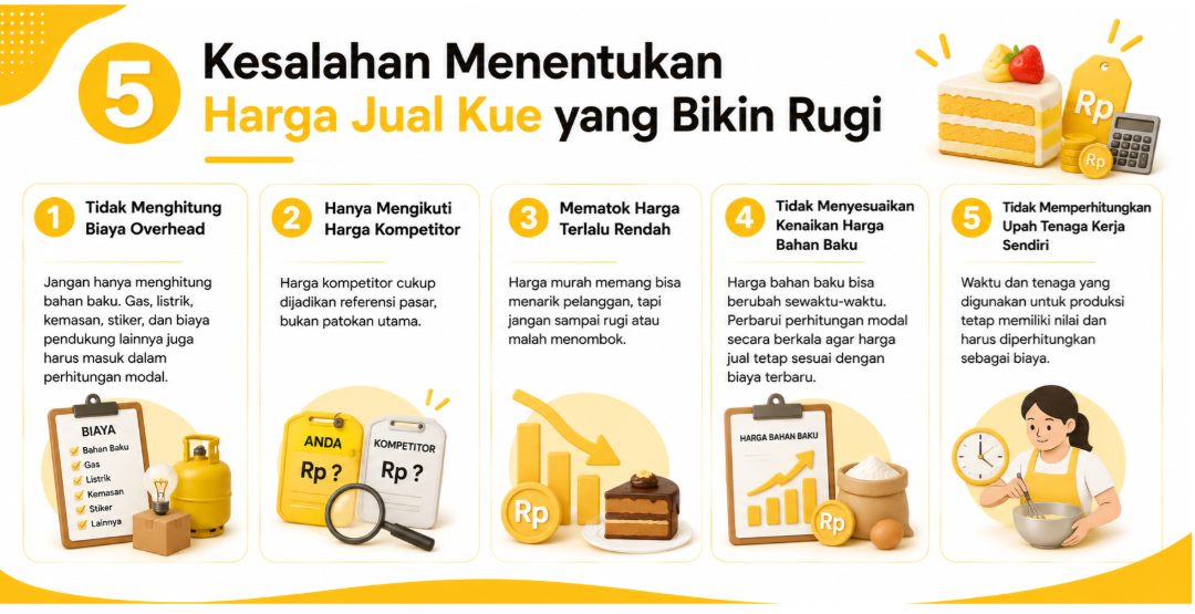 5 Kesalahan Menentukan Harga Jual Kue yang Bikin Rugi
